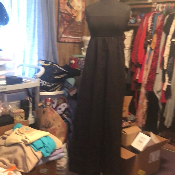 Pretty Black Long Tube Dress Size Large - Picture 1 of 8